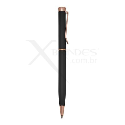 Conheça o Brinde Caneta Corpo De Metal Escrita Azul 1.0 Mm E Acionamento Por Rotação Xa1812B