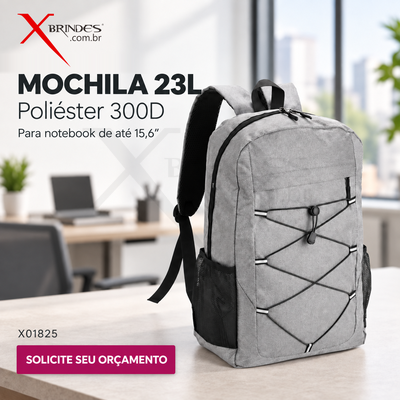 Mochila Impermeável em Poliéster 300D 23L com Compartimento para Notebook X01825