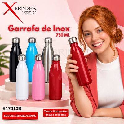 Conheça o Brinde Garrafa Inox 750ml com Tampa Rosqueável