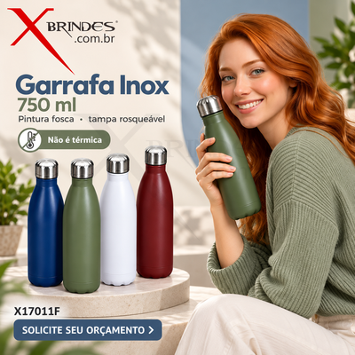Garrafa Inox 750ml com Pintura Fosca