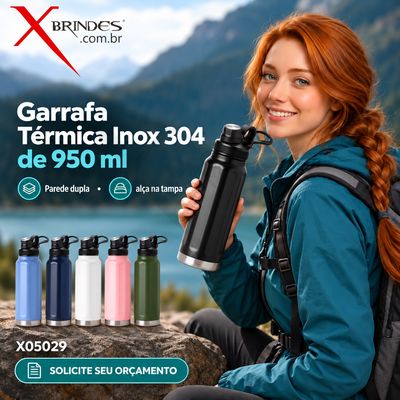 Conheça o Brinde Garrafa Térmica Inox 304 de 950 ml com Alça