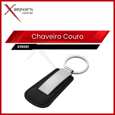 Chaveiro em Couro sintético com Metal Brilhante X15001