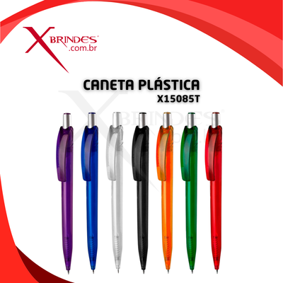 Conheça o Brinde CANETA PLASTICA TRANSLUCIDA COM ACIONAMENTO POR CLIQUE X15085T