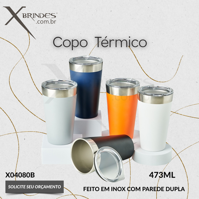 Copo Térmico de 473ml feito em Inox com Parede Dupla X04080B