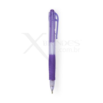 Conheça o Brinde Caneta Plástica Translucida com detalhe emborrachado X14679T