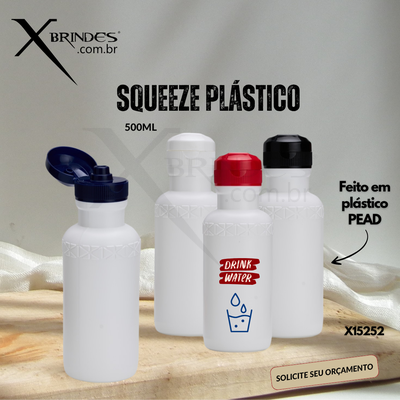 Conheça o Brinde SQUEEZE DE PLÁSTICO PEAD CAPACIDADE DE 500ML X15252 