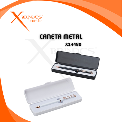 Conheça o Brinde Caneta com corpo de Metal com Estojo Plástico X14480 