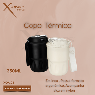 Copo Térmico em Inox de 350 ML com base antiderrapante X09128