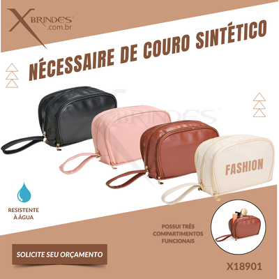 Conheça o Brinde NÉCESSAIRE DE COURO SINTÉTICO RESISTENTE A AGUA X18901 