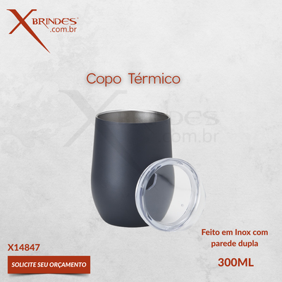 Conheça o Brinde Copo Térmico 300ml em Inox com Parede Dupla X14847