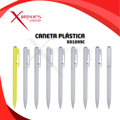 Conheça o Brinde CANETA PLÁSTICA LEVE COM CORPO BRANCO ACIONAMENTO POR CLIQUE X01099C