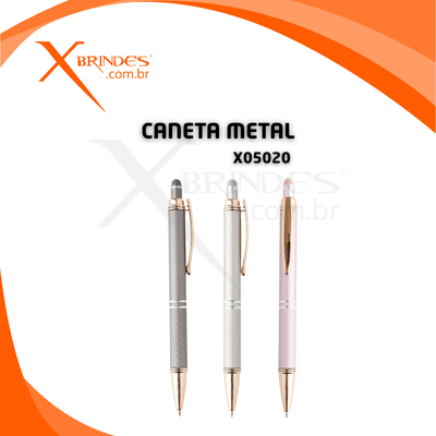 Conheça o Brinde Caneta Corpo de Metal com Ponteira Touch e Acionamento por Clique X05020 
