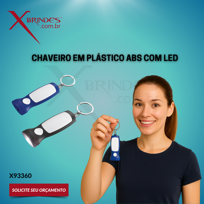 Conheça o Brinde Chaveiro em Plástico ABS com Função Luz de LED X93360 