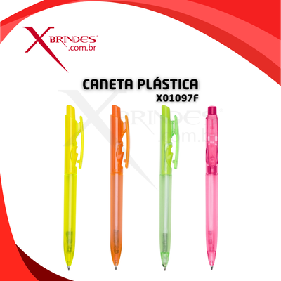 Conheça o Brinde CANETA PLÁSTICA TRANSLUCIDA DESIGN LEVE E ACIONAMENTO POR CLIQUE X01097F