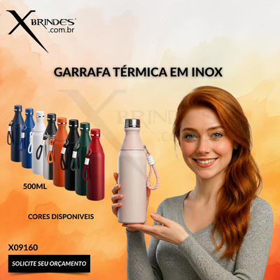 Garrafa Térmica em Inox com Capacidade para até 500ml X09160