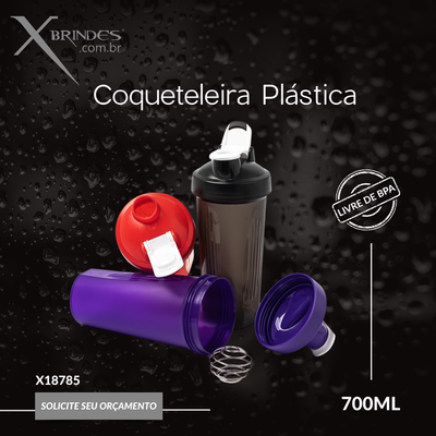 Coqueteleira Plástica com 700ml livre de BPA X18785 