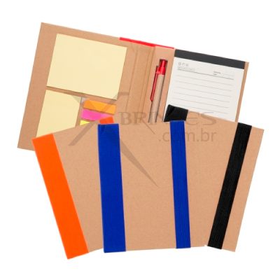 Bloco De Anotações C/ Post-It E Caneta Ecológica X13591
