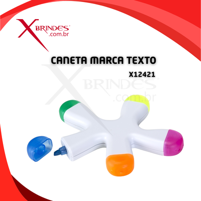 Caneta Plástica Marca Texto Modelo Splash 5 Cores X12421 