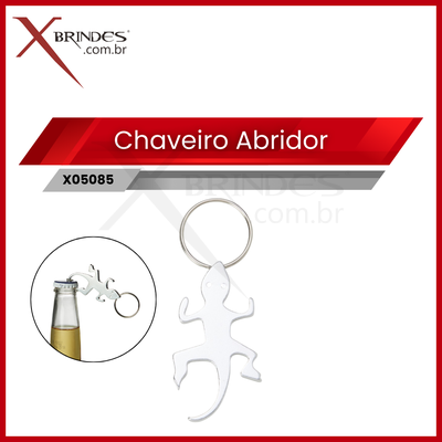 CHAVEIRO ABRIDOR DE GARRAFAS METÁLICO COM FORMATO DE LAGARTO X05085