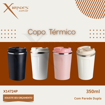 Copo térmico de Inox Parede Dupla capacidade de 350ml X14724P