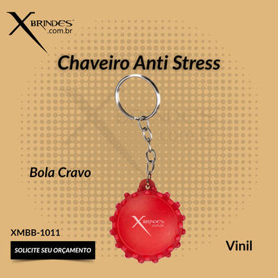 Chaveiro Bola Cravo em Vinil Personalizado XMBB-1011