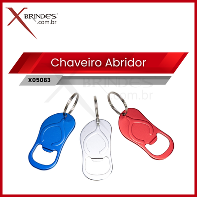 Chaveiro abridor metálico em formato de chinelo X05083