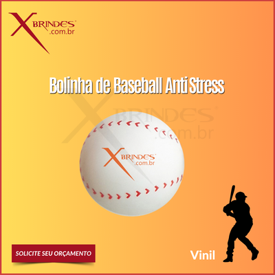 Bolinha Anti Stress Vinil Oca com Pintura Baseball XMBB-1002
