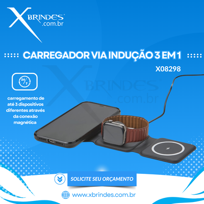 Conheça o Brinde CARREGADOR VIA INDUÇÃO COM CONEXAO MAGNETICA 3 EM 1 