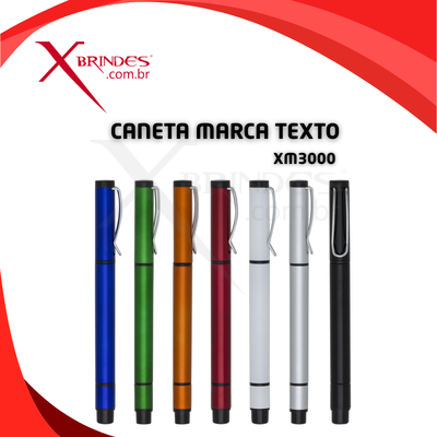 Caneta com corpo de Plástico e com Marca Texto XM3000 