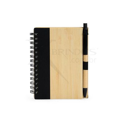 Conheça o Brinde CADERNO ECOLÓGICO COM CAPA DE CASCA DE BAMBU E CANETA X18937