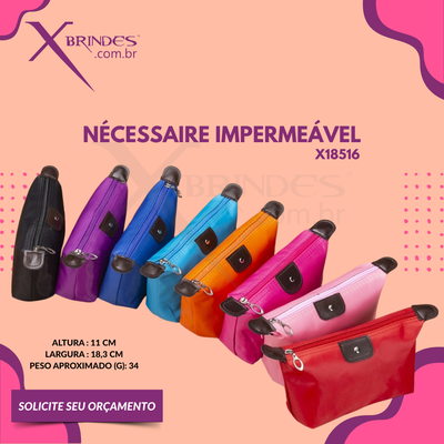 Conheça o Brinde NECESSAIRE PRODUZIDA EM POLIESTER IMPERMEAVEL X18516