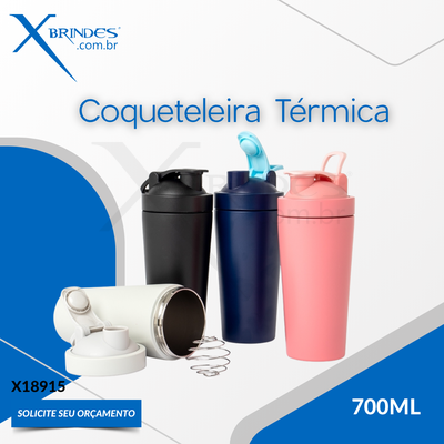 Coqueteleira Térmica com 700ml e tampa com trava de segurança X18915