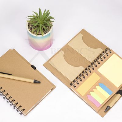 Conheça o Brinde Caderno Ecológico Com Autoadesivos E Caneta