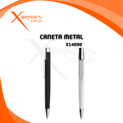 Caneta com Corpo Triangular em Metal com Acionamento por clique X14090 