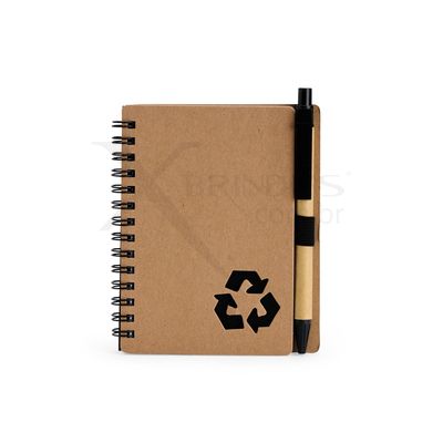 Conheça o Brinde CADERNO ECOLÓGICO COM DETALHE VAZADO E CANETA X18936