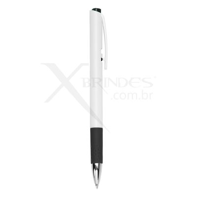 Conheça o Brinde CANETA PLÁSTICA COM DETALHE EMBORRACHADO E ACIONAMENTO POR CLIQUE X18526