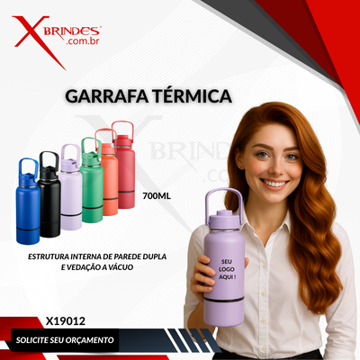 Garrafa térmica em inox com capacidade de até 700ml X19012