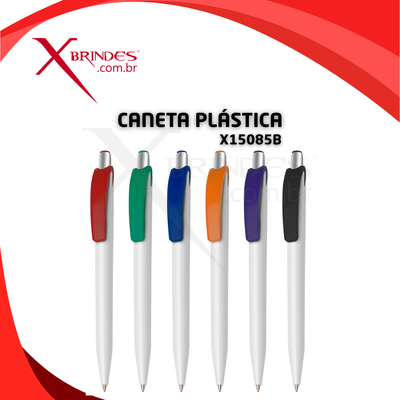 Conheça o Brinde Caneta Plástica escrita azul 1.0mm e Acionamento por Clique X15085B