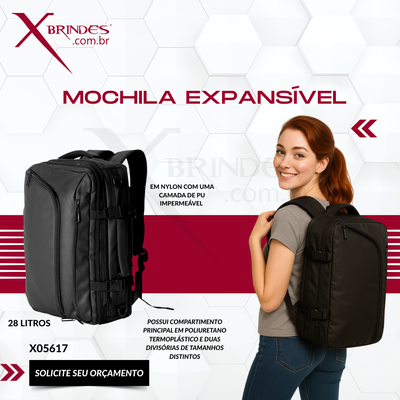 Mochila em nylon com uma camada de PU impermeável X05617