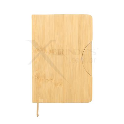 Conheça o Brinde CADERNETA COM CAPA ESTILO BAMBU SUPORTE CELULAR X06103