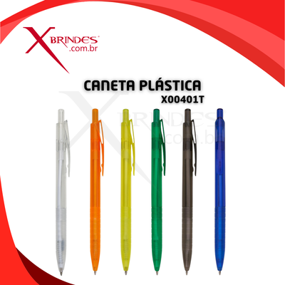 Conheça o Brinde CANETA PLÁSTICA PRATICA COM CARGA AZUL E ACIONAMENTO POR CLIQUE X00401T