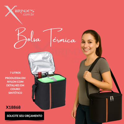 Conheça o Brinde Bolsa Térmica em Nylon com Capacidade de 7 Litros X18868 