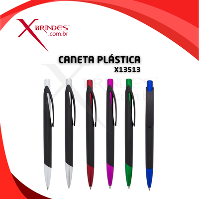Conheça o Brinde CANETA PLÁSTICA COM CARGA AZUL E ACIONAMENTO POR CLIQUE X13513 
