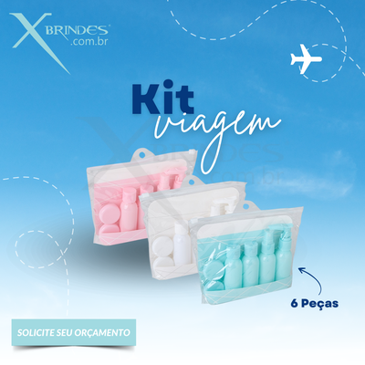 Conheça o Brinde KIT VIAGEM EM PLÁSTICO NO ESTOJO ZIPLOCK COM 6 PEÇAS X18929