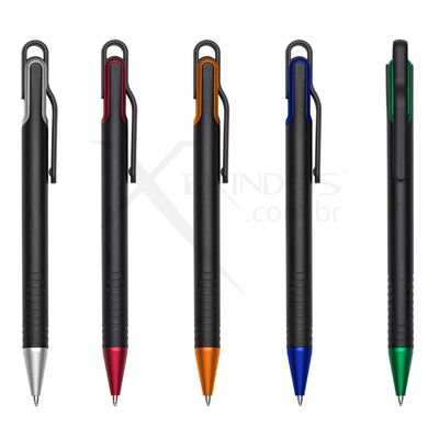 Conheça o Brinde Caneta Plástica Design Moderno Acionamento é por Clique X12719