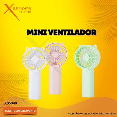 Mini ventilador plástico com botão de acionamento X05040