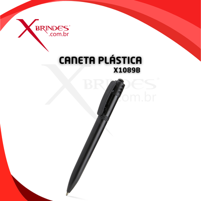 Conheça o Brinde CANETA PLÁSTICA PRETO FOSCO COM ACIONAMENTO POR CLIQUE X1089B