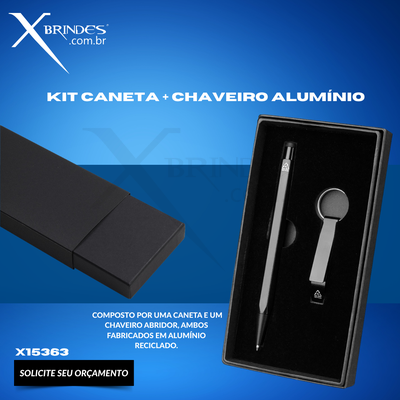 Kit Executivo composto por uma caneta e um chaveiro abridor X15363