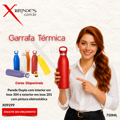 Garrafa Térmica de capacidade 750ml com Parede dupla X09299
