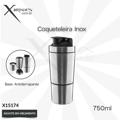 Coqueteleira Feita em Aço Inox com capacidade de 750ml X15174